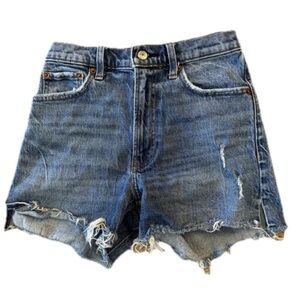 Abercrombie & Fitch Denim Jean Shorts High Rise 4” Cutoffs Women's Waist 26 Read